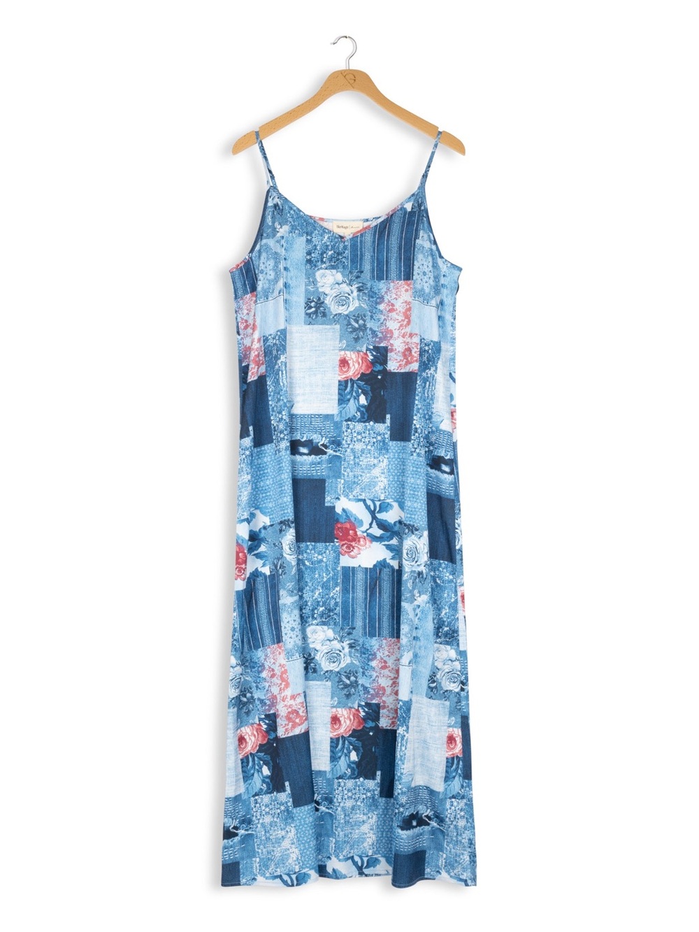 Bandana print patched slip dress